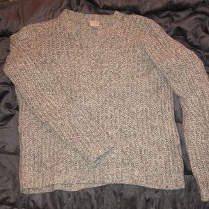 Grey-Silver Crochet Sweater